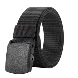 Unisex Adjustable Cut To Fit Black Nylon Webbing Slider Belt One Size