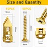 50Pcs Self Drilling Drywall 30mm Anchors & 50Pcs 30mm Screws