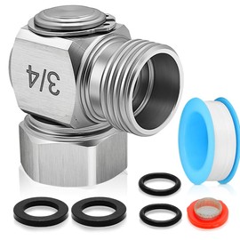 Langina 90 Degree Graden Hose Swivel Elbow, 304 Stainless Steel Hose 90 Degree Elbow, 3/4GHT Garden Water Hose Extension, 90° Adjustable Swivel Pipe Kink Protector (1PCS,304SS)