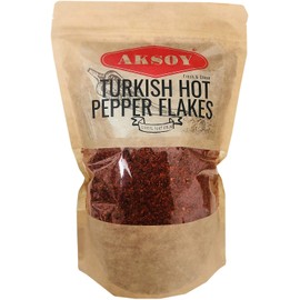 Aksoy Premium Grade Red Hot Chilli Pepper Flakes 705g, Turkish Silk Pepper, Pul Biber, Maras Chili, Halaby Pepper, Syrian Pepper, No Preservatives and Natural