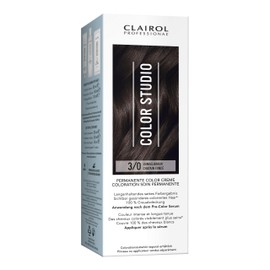 Clairol Professional Color Studio Permanent Hair Colour Dark Brown 3/0 (110ml) - With Metal Purifier for 6x Less Hair Breakage, 10 Weeks Rich Colour Result & 100% Grey Coverage - Includes Hair