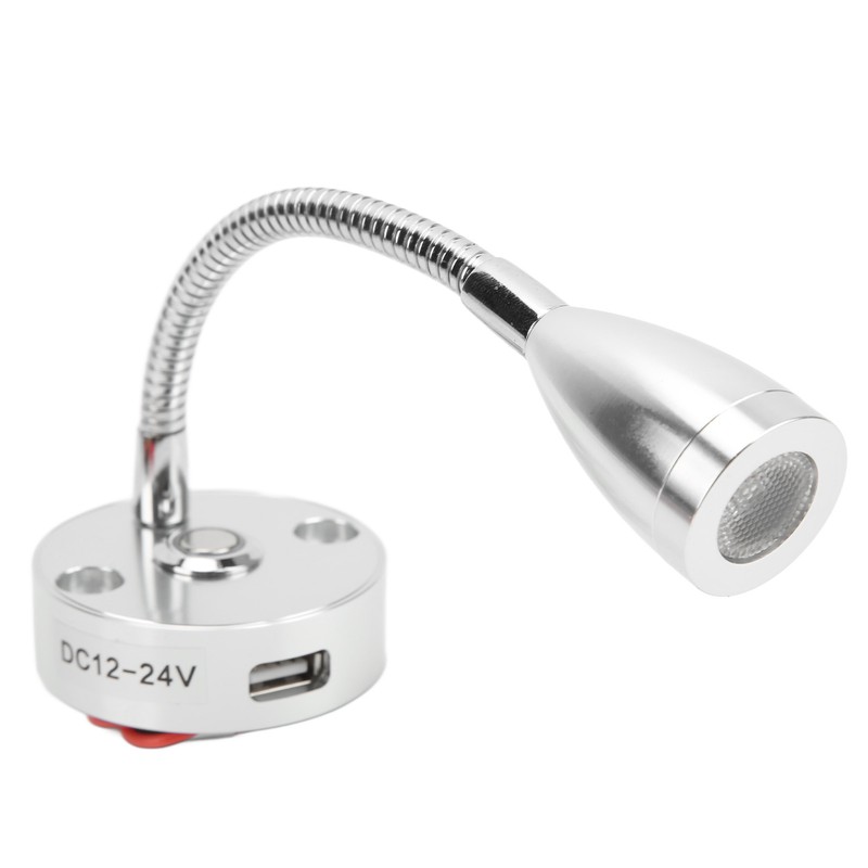 RV Reading Light Flexible Neck 3 Color Light 12‑24V 3W