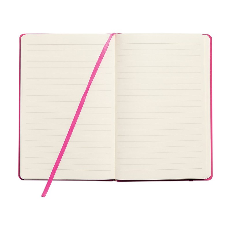 eBuyGB A6 Coloured Hardback Lined Paper Notebook, Pink 1301211