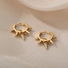 14K Gold Plated Punk Rivet Hoop Earrings for Women,Dainty Silver