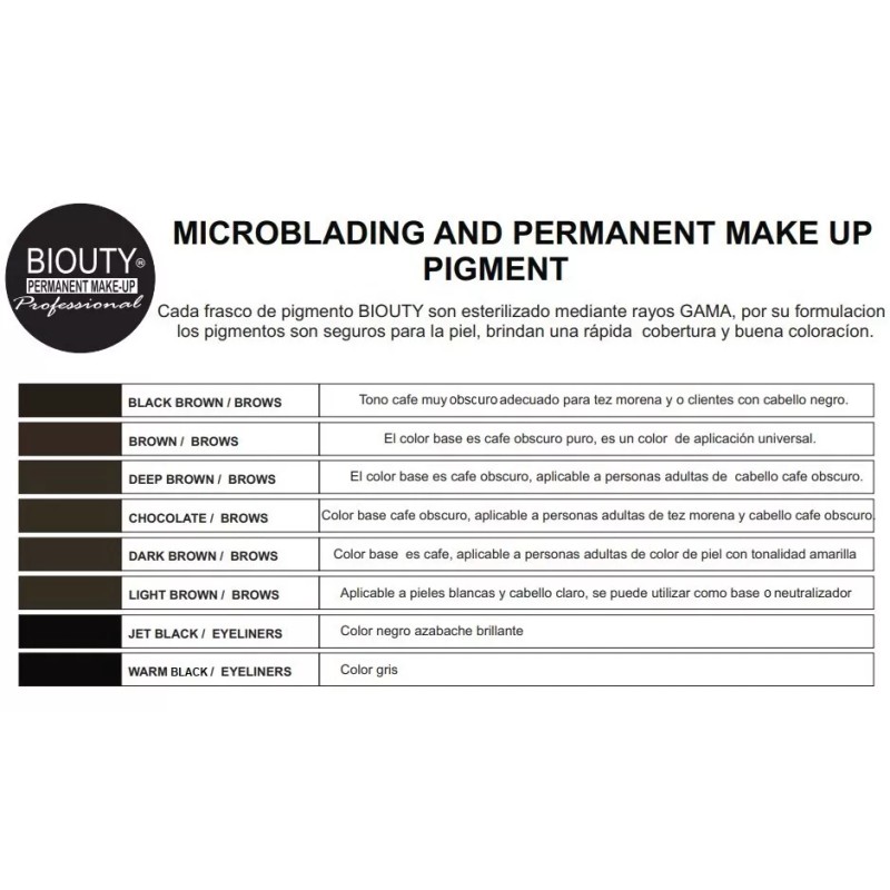 Biouty Pigmento Biouty Warm Black Microblading Delineado De Ojos