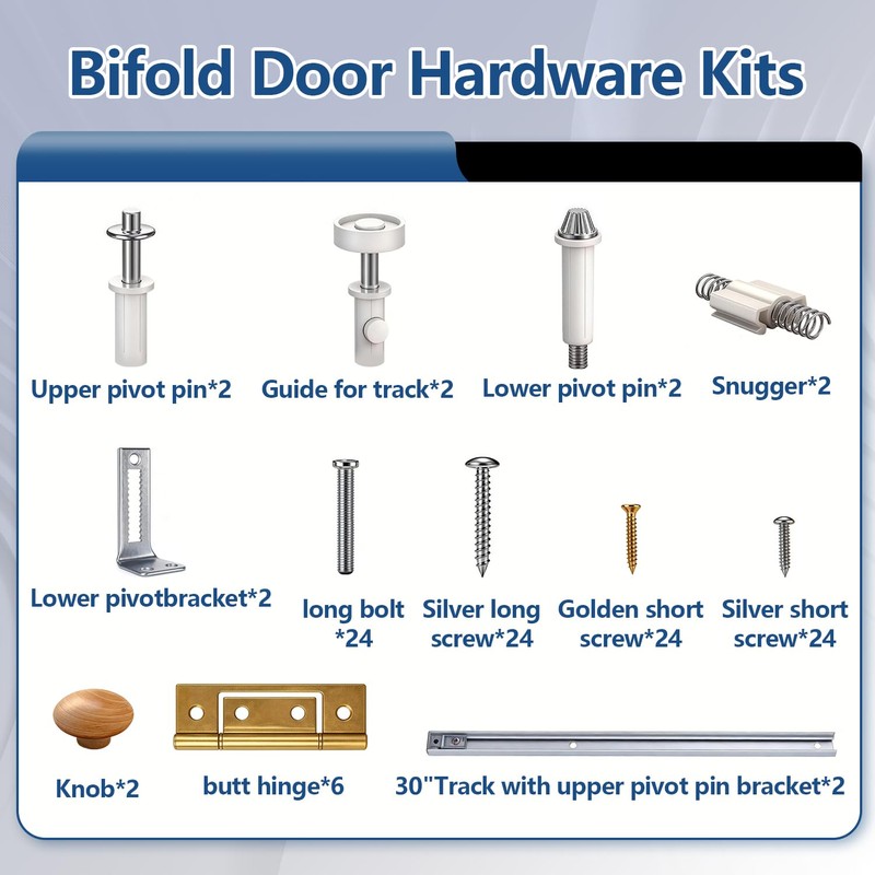 JAXYOOM Bifold Door Hardware Kit 30in for Closet