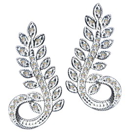 58097 Earrings/Genuine 925 Silver with Zirconia / Art Nouveau Design / Stone Colour: Transparent White / Modern Exclusive Extravagant, Sterling silver 925, zirconia stones, Zirconia crystal rhinestone