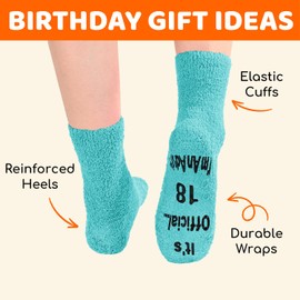HAPPYPOP 18th Birthday Gifts - 18 Year Old Birthday Socks for Teen Girls, Present for Teen Boy Girl Age 18