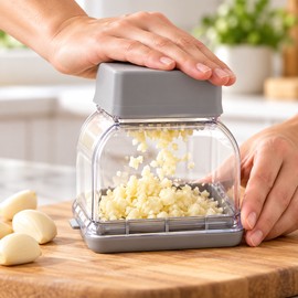 Manual Garlic Press & Slicer for Food Prep – Hand-Press Garlic Cutting Tool for Quick Kitchen Slicing & Everyday Cooking