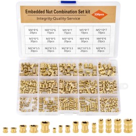 Threaded Insert, 330 Pieces M2 M2.5 M3 M4 M5 Insert Nut Brass Threaded Sockets Threaded Inserts for 3D Printing Parts Automotive Plastic Shell with Plastic Box, Label