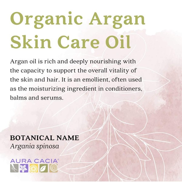 Aura Cacia Organic Argan Skin Care Oil | GC/MS Tested for Purity | 30ml (1 fl. oz.)