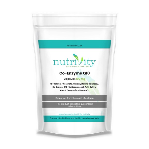 Nutrivity Nutrivity Ubiquinone CoQ10 Supplements 300mg, 240 High-Strength Naturally Fermented