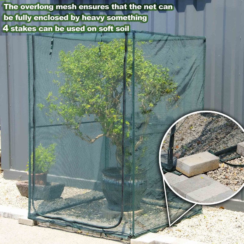 Portable 4'x4' Large 6FT Tall Plant Netting Cover Crop Cages
