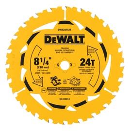 DEWALT Circular Saw Blade, 8-1/4 Inch, 24 - Tooth (DWA281424)