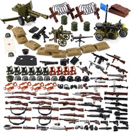 Feleph WW2 Weapons Set US Military Toy Kit for Soldier Figures Model Pack Army Equipment Gear Pieces Compatible with Major Brands