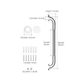 20 Inch Anti Slip Shower Grab Bar, Munzong 2 Pack Stainless Steel Bathroom Grab Bar, Brushed Nickel Knurled Bathroom Balance Bar,Safety Hand Rail Support Handicap Elderly Senior Assist Bath Handle