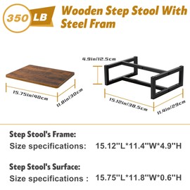 DiDiBirDi 2 Pcs One Step Stool with Non-Slip Surface and Non-Slip Foot Pad Design for Adults and Seniors,Suitable for Use at Stairwells, Bedrooms, Kitchens, Bathrooms