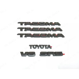 Tacoma 6PCS Overlay Kits Matte Black Fit For 2005-2015 Tacoma V6 Emblem Nameplate