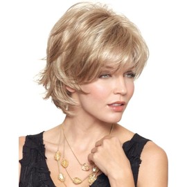 Sky Avg Cap Wig Color Chestnut - Noriko Wigs Short 5" Razored Bob Feathered Layers Wispy Ends Synthetic Open Weft