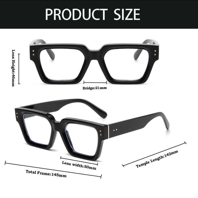 YAMEIZE Rectangular Blue Light Blocking Glasses for Women Men Classic