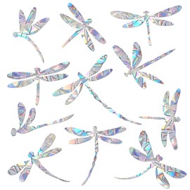 33 pieces anti-collision prism window stickers for bird strikes, prevent glass collisions, stop birds flying in windows, dragonfly-shaped