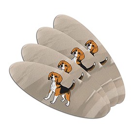 Beagle Pet Dog Double-Sided Oval Nail File Emery Board Set 4 Pack