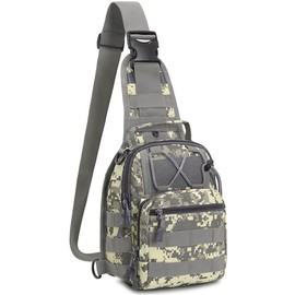 NuCamper Tactical Sling Bag Pack Military Rover Shoulder Backpack Molle Assault Range Bags Men's Chest Pack for Hiking,Travel