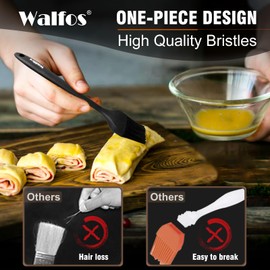 Walfos Walfos Silicone Basting Pastry Brush, Heat Resistant Pastry Brush Set, Strong Steel Core and One-Pieces Design, Perfect for BBQ Grill Baking Kitchen Cooking, BPA Free and Dishwasher Safe (2 Pcs)