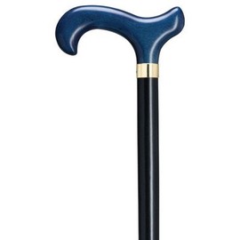 Men Derby Cane Black Maple Shaft, Blue Stained Handle  -Affordable Gift! Item #DHAR-9764502