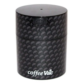 Coffeevac 1/2lb Sempre Fresco - Vacuum seals with a push of a button, Black with Bean and Logo