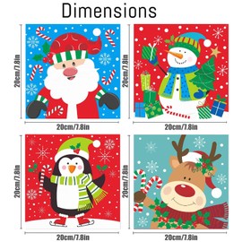 4Pack Framed Paint by Number for Kids, Christmas Paint by Numbers Kit for Adults, Easy Acrylic Watercolor Paint by Numbers on Canvas Adults' Paint-by-Number Kits Arts and Craftsfor Wall Decor 8x8inch