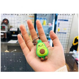 BOBOZHONG Avocado Key Chain, Pack of 2 Key Pendants Gifts Cartoon Key Ring Chain Handbag Cute Avocado for Valentine's Day Birthday Christmas, Green