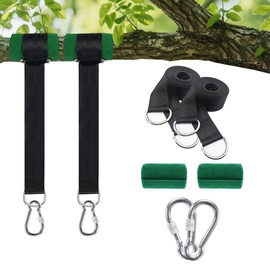 Hishine Extra Long Tree Swing Straps Holds, 5FT Tree Swing Hanging Kit with Tree Protector Perfect for Swings & Hammocks, Easy Fast Installatio