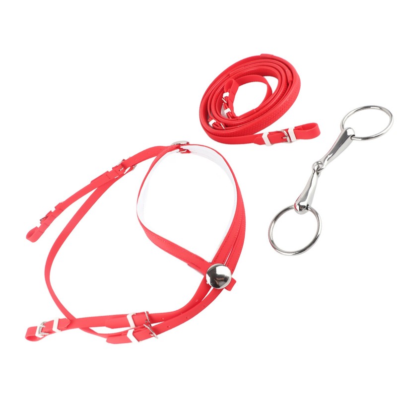 PVC Adjustable Horse Bridle Rein Harness Headstalls Removable Stainless Steel