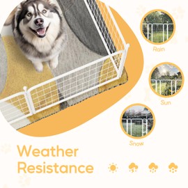 Dog Playpen 40 Inch 8 Panels, Heavy Duty Metal Pet Playpen Indoor Outdoor for Camping, Yard, RV, Garden Fence, Privacy Patio, White