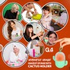 G4GADGET 1 PCS Makeup Sponge with Cactus Storage Box, Compact