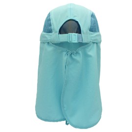 LLmoway Child Sun Protection Hat Mesh Packable Baseball Cap Detachable Neck Face Flap Hat Sky Nature