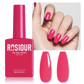 Rosiour HEMA-Free Gel Nail Polish, 18 ML Bright Pink Hot Pink Pastel Pink Gel Polish for Women Girls Gift, Soak Off Spring Nail Art High Gloss Professional Gel Nail Manicure Salon DIY