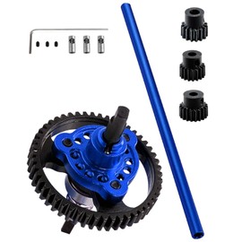 53T Metal Slipper Clutch Spur Gear&Center Drive Shaft Upgrades Part for 1/10 Slash 4X4 VXL,ARRCat Full Metal 53T (32-Pitch) Spur Gear Differential Gear w/ 19T 17T 15T Pinions,Navy Blue