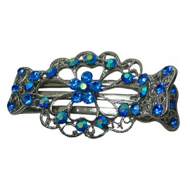 Bella Metal Hair Clip Hair Claw Clip with a Spring Hinge Hair ClampNF86654-HJ1sapBlue