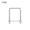 sourcing map Square U-Bolts, 2 Sets 87mm(3.43") Inner Width 125mm