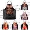 A565 Men's Creative Funny Muscle Abdominal Apron & Bikini Cover-up - Waterproof Novelty for Kitchen, Home, or Beach Free Size/Tall Cool Muscle Man 10ea