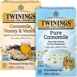 Twinings Twinings Camomile Tea Variety 2-Pack - Honey & Vanilla + Pure Herbal Tea Bags, Naturally Caffeine-Free, 20 Count Each