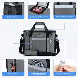 Maelstrom Collapsible Soft Cooler Bag,35/55/75 Cans Beach Cooler with Flip Top Lid, Ice Chest, Leakproof & Portable for Beach, Camping, Road Trips & Grocery Shopping (Grey, 55 Can)