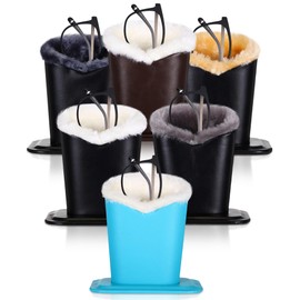 Weewooday 6 Pack Plush Lined Eyeglasses Holder Stand for Glasses Leather Reading Stand Case Protective Glasses Case (Classic)