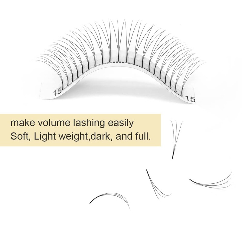 3D-D-0.10 Ready-Made Eyelash Fan 3D, 4D, 5D, 6D Pre-Faned Volume
