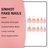 SINHOT Almond Press on Nails Medium - 3D Camellia Fake