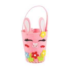 Easter Baskets for Kids,Easter Baskets Crafts for Kids,Felt Easter Egg Hunt Basket for Kids Child Party Craft Gift Basket,Easter Gift Box Reusable Goodie Bag Spring Favour Holders with Bunny