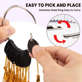 Noverlife 30PCS 8" Human Hair Swatches for Testing Color, Light Blonde Natural Hair Sample Rings Human Hair Color Rings Natural Hair Color Swatches, Real Hair Color Testing Kit for Hair Color Training