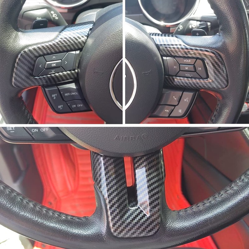 AOKIO Steering Wheel Molding Trim Kit Compatible for 2015-2020 2021
